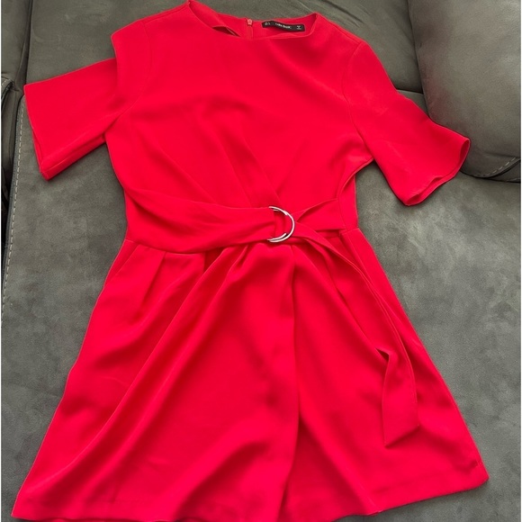 Zara Pants - ZARA red belted romper size small